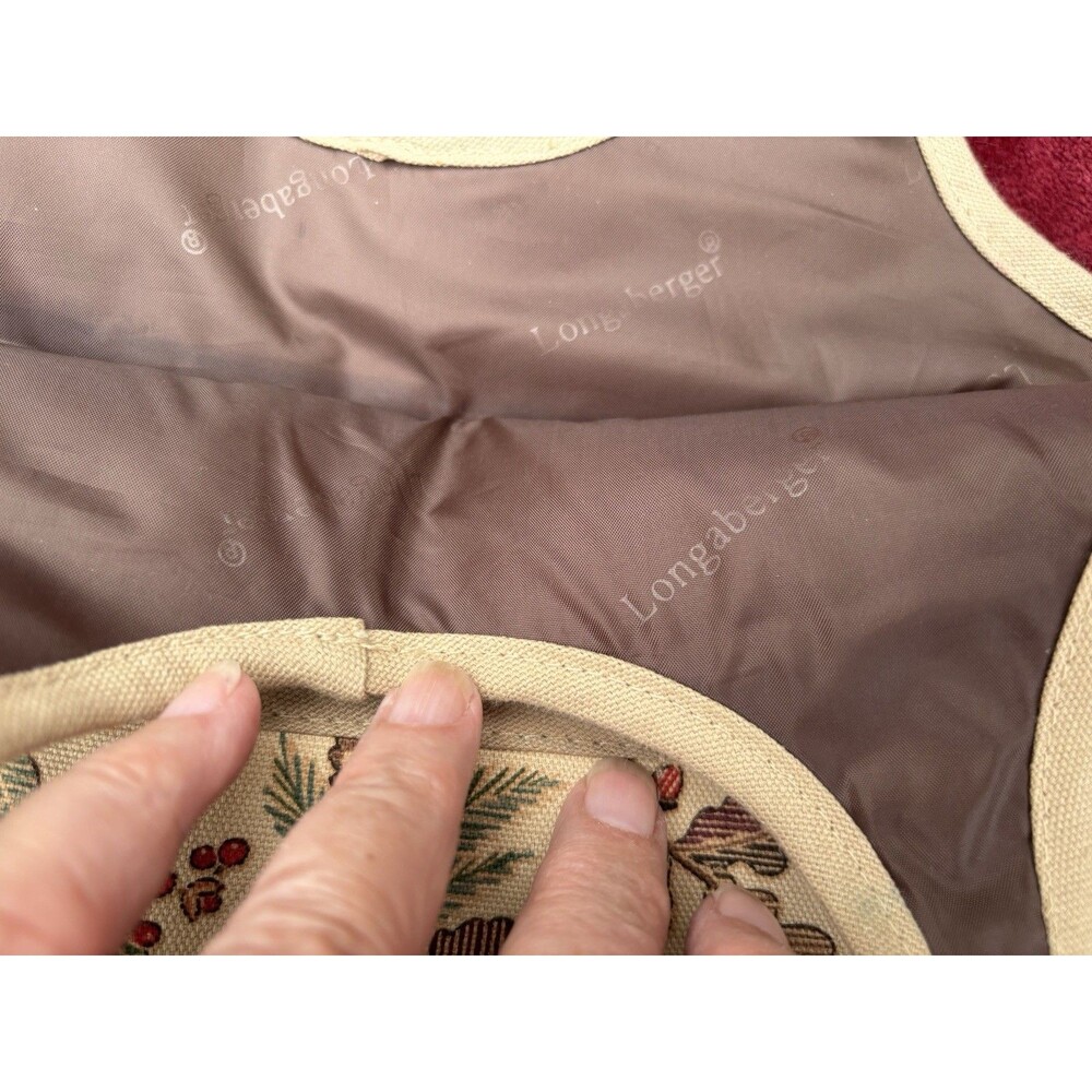 Longaberger Autumn Path Booking Tote Woodsy Open Top Acorn Leaves Fall EUC - Picture 5 of 10